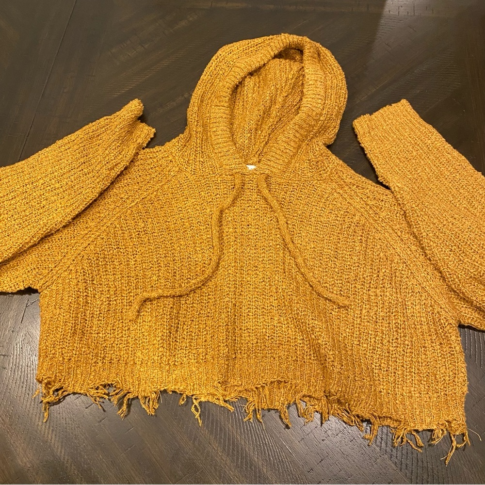 Talulah Cropped Knit Hooded Pullover